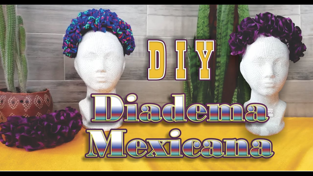 DIY Diadema Mexicana  Flores de tela cambaya y listón |Corona de flores,  fiestas patrias - Catrina.
