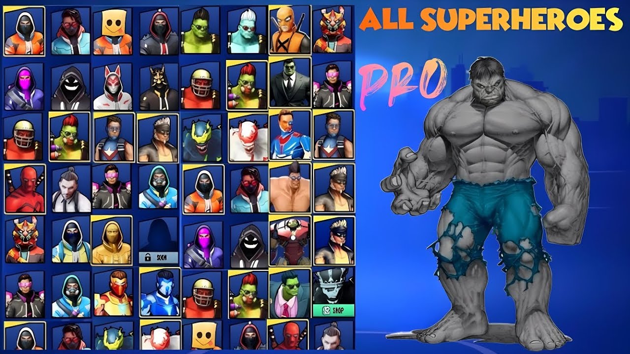 I unlocked new skins the superheroes in Super Fighter 3