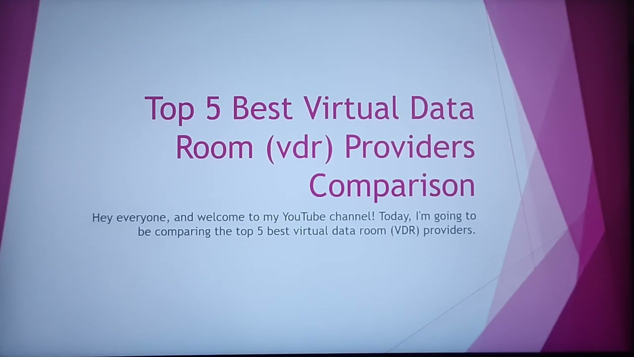 Top 5 Best Virtual Data Room (vdr) Providers Comparison
