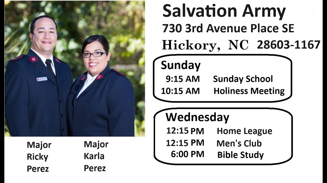Hickory, NC  Salvation Army,  Holiness Meeting -  January 11, 2026