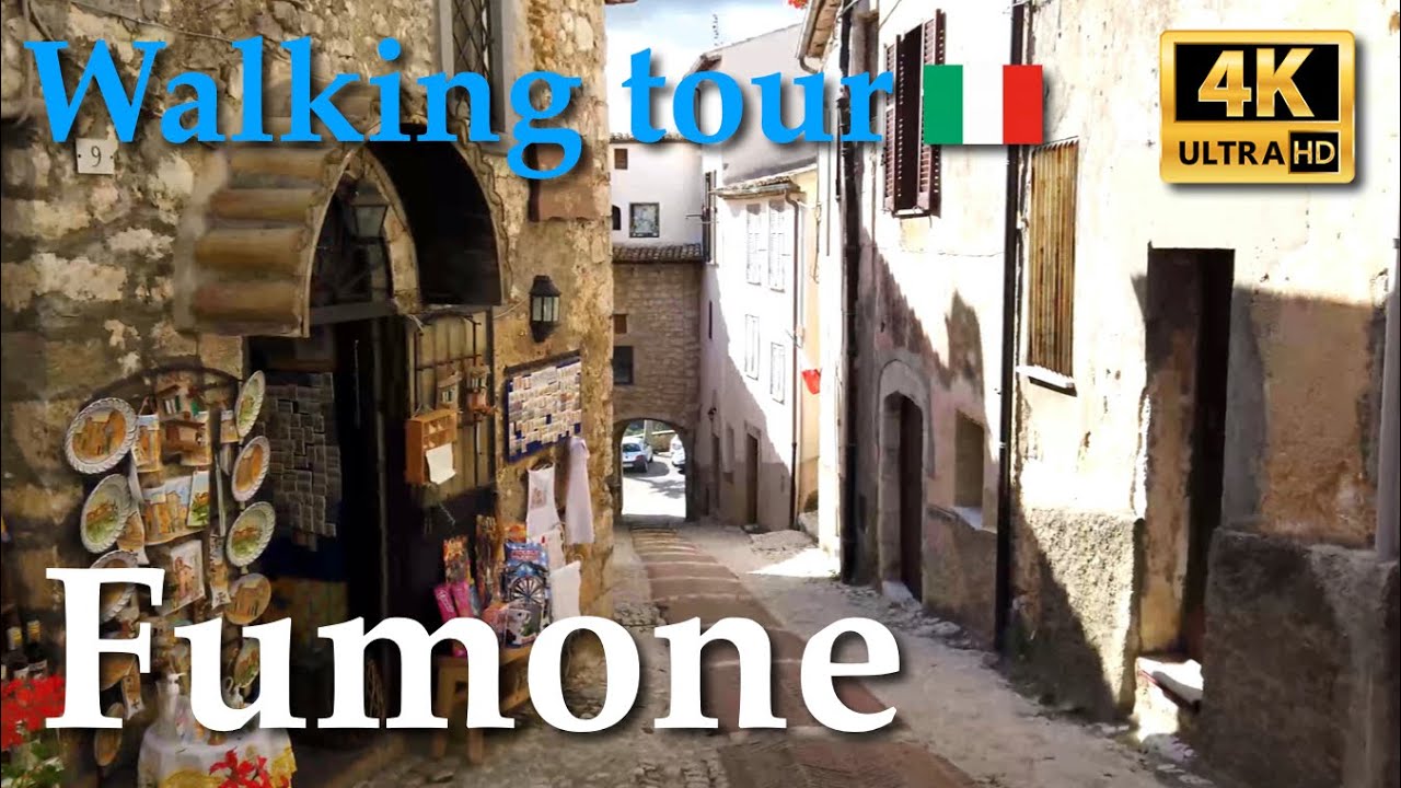 Fumone (Lazio), Italy【Walking Tour】4K