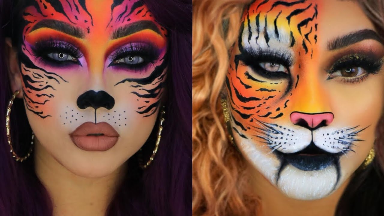 HALLOWEEN MAKEUP:  SEXY LEOPARDS Y TIGRESA.