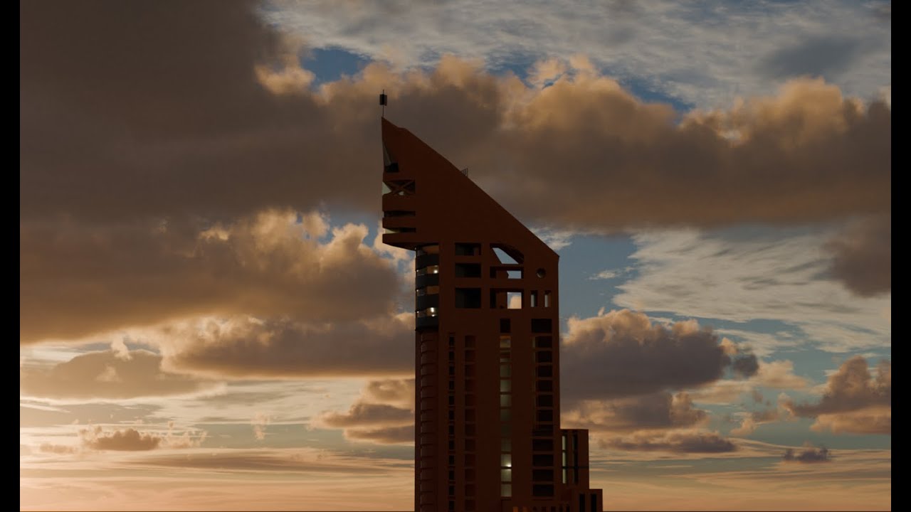 RENDERIZADO DE LA TORRE SINDONI (Maracay, Venezuela) realizado con blender
