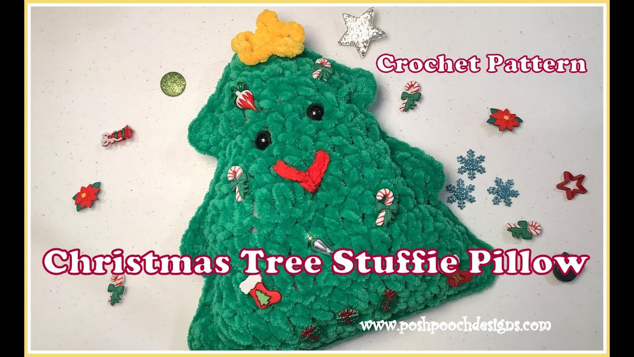 Learn To Crochet The Christmas Tree Stuffie Pillow Crochet Pattern #crochet #pillow #christmastree