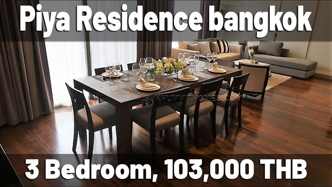 Piya Residence Bangkok 3 bedroom apartment 168 sqm 103,000 THB