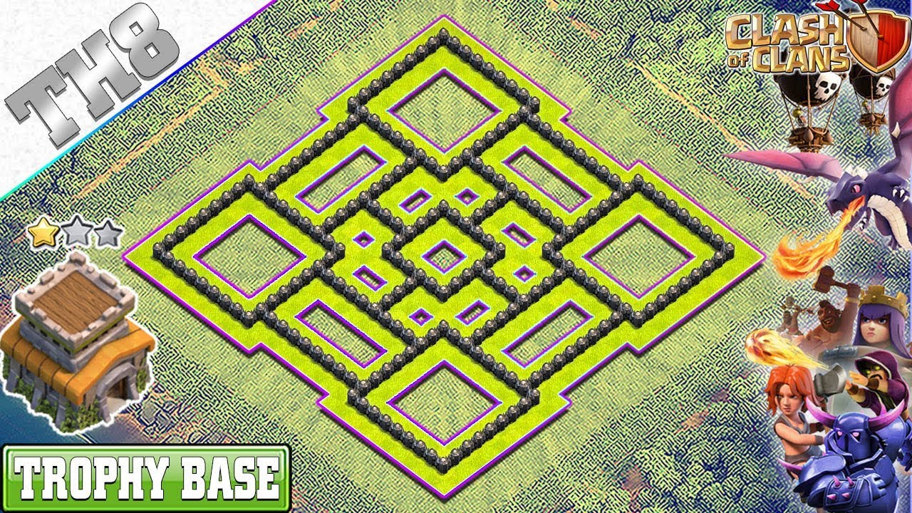 NEW BEST Town Hall 8 (TH8) Hybrid/Trophy Base COPY Link!! TH8 Base [Defense] - Clash of Clans