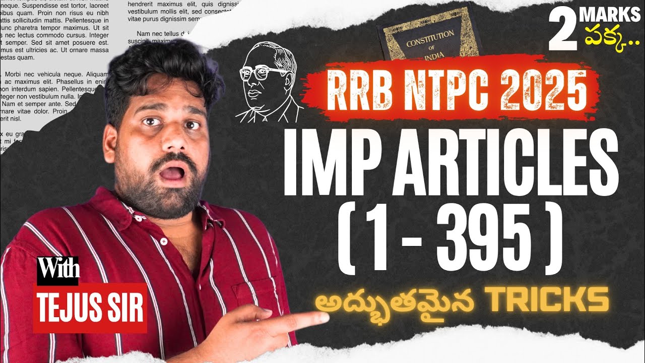 Important Articles with Short Tricks ⚖️ 🎯 GROUP D NTPC & All Govt 🧠 Exams Tejus Sir Exam Tricks
