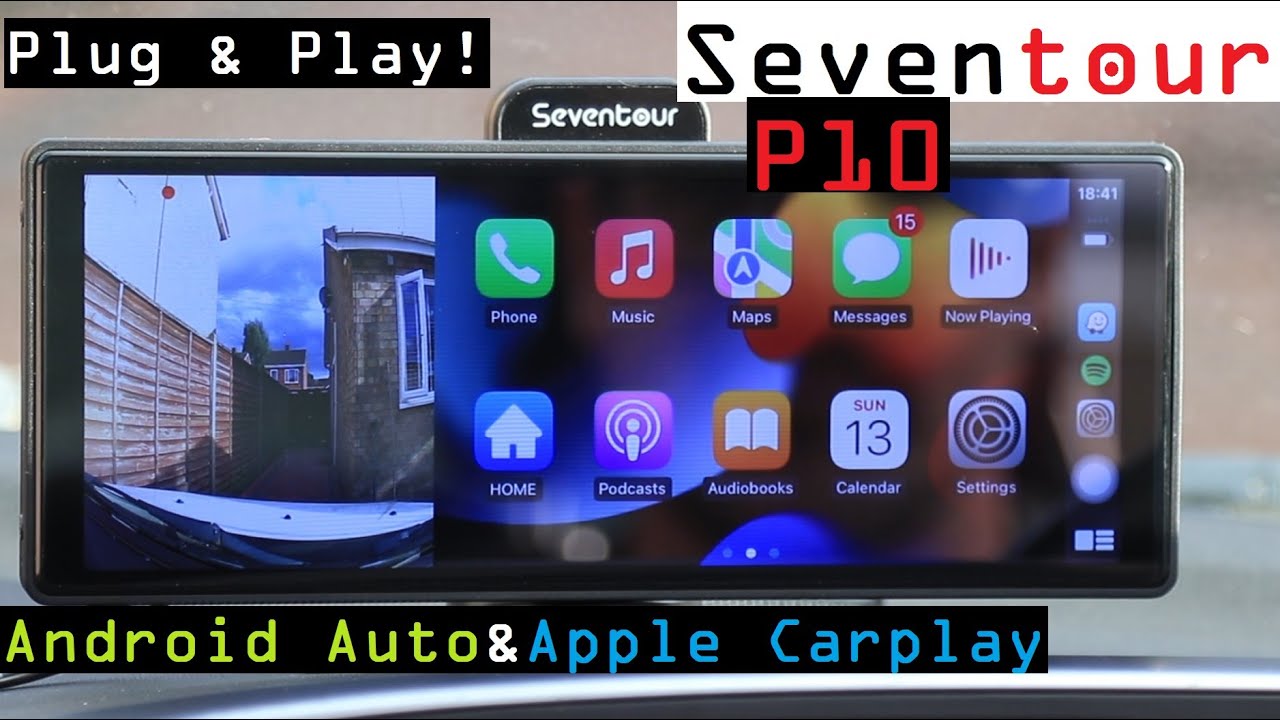 Seventour P10 - Plug & Play Upgrade to Apple Carplay & Android Auto with Built in Dash Cams!