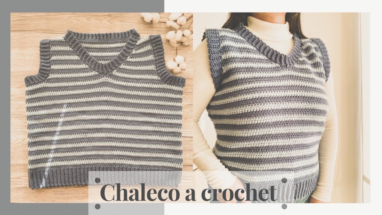 Chaleco oversize вязаный крючком (жилет)