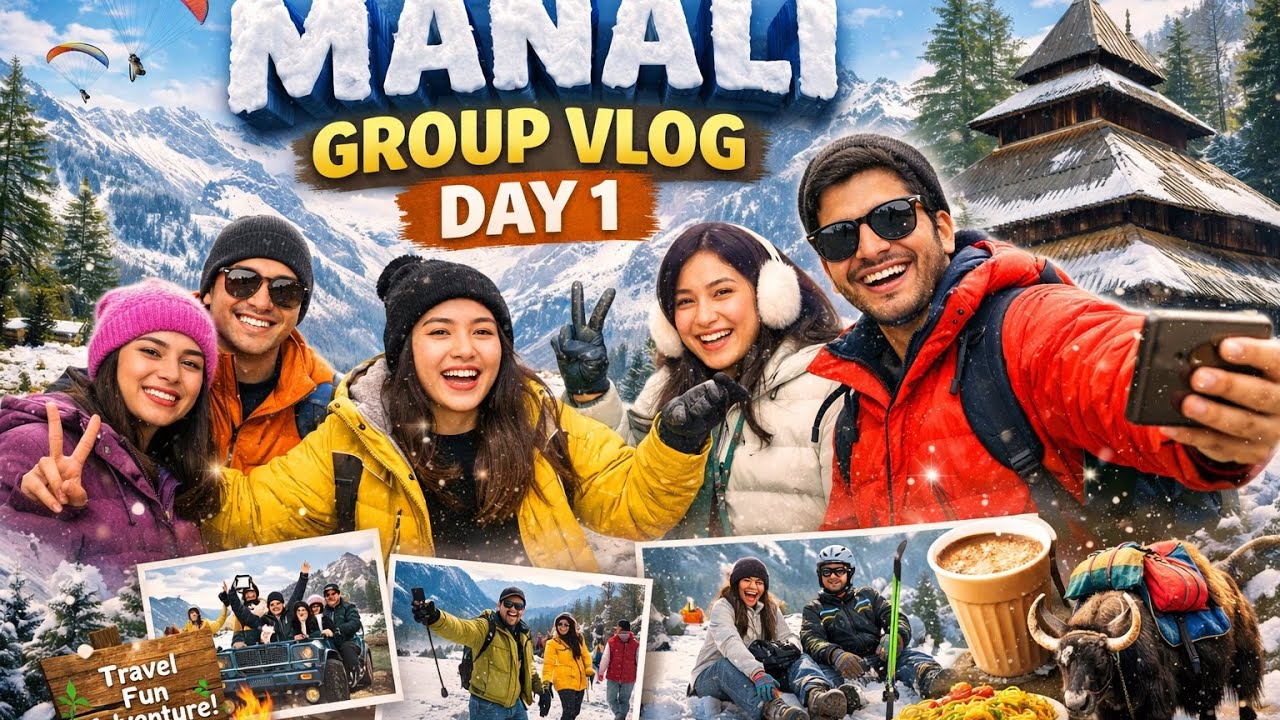 Manali vlog Day1 #vlog #manali #manalitrip #snow #snowfall 