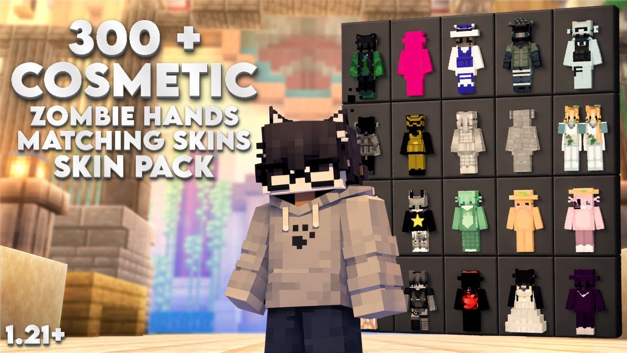 ✅ 320+ COSMETICS SKINPACK 🔥 MCPE/MCBE 1.21+ (WORKS ON HIVE!)