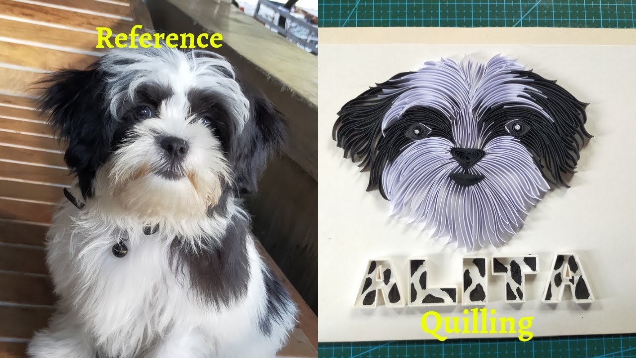 Paper Quilling Dog| How to make paper quilling portrait for dog.