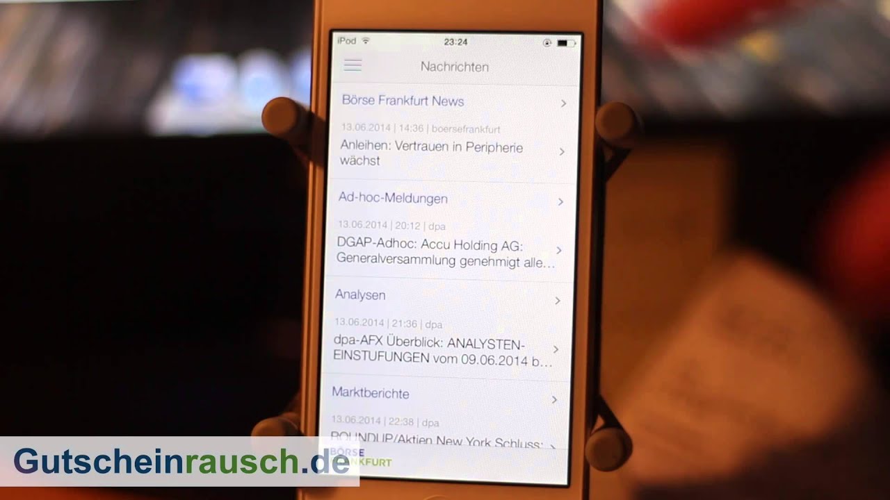 Börse Frankfurt App im Test auf Gutscheinrausch.de