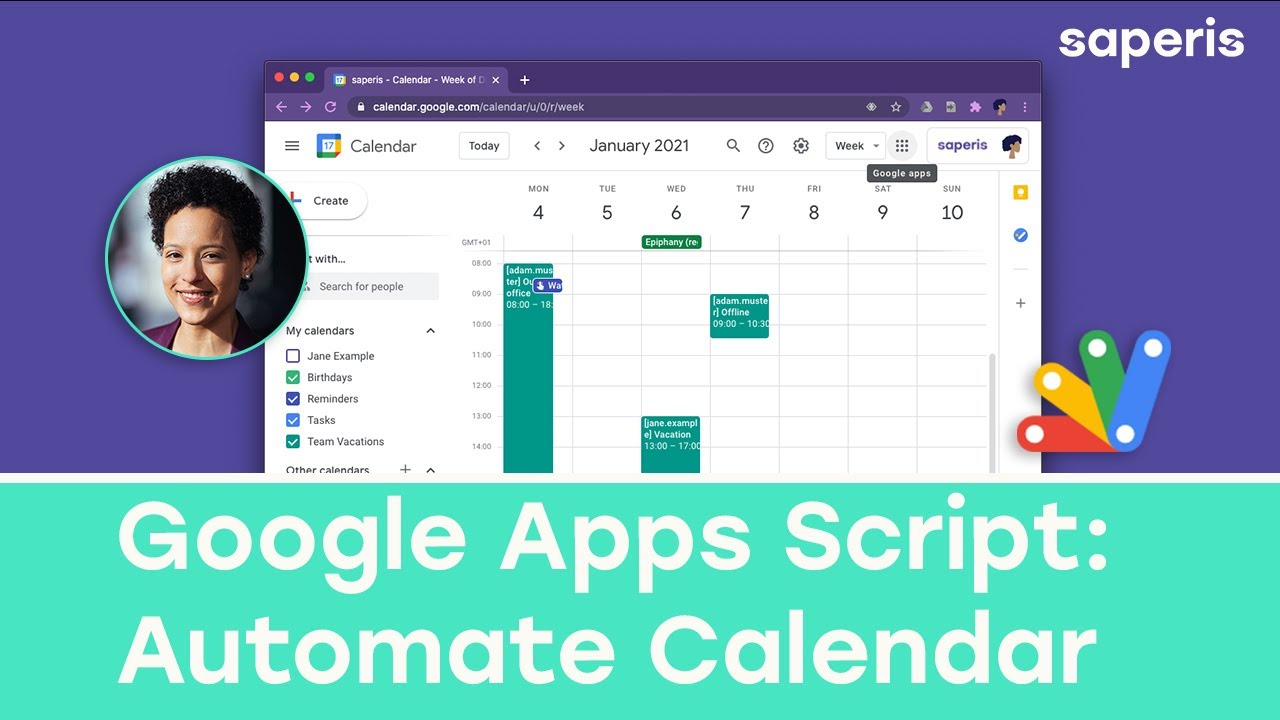 Пример календаря на основе Google Apps Script