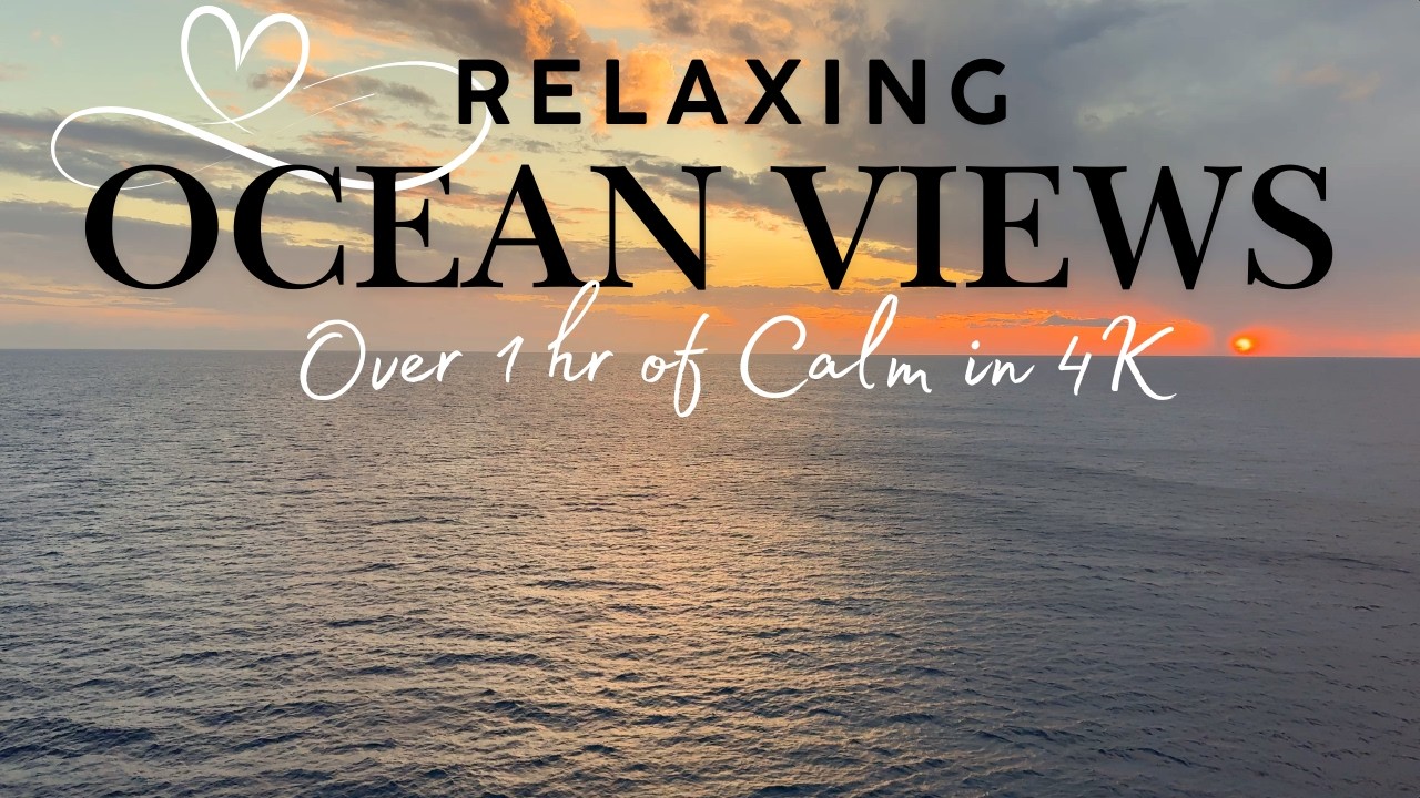1 Hour Relaxing Ocean Sunset in 4K 🌅 Calming Waves & Peaceful Sea Sounds (No Music)