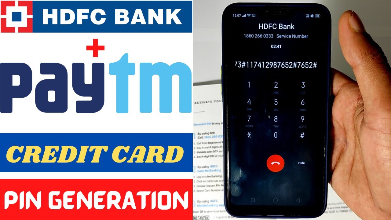 paytm hdfc credit card pin generation | how to generate hdfc credit card pin 💳