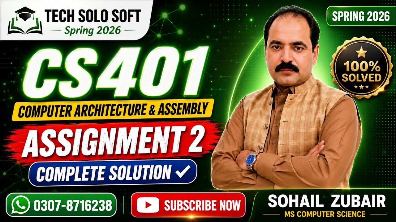 CS401 Assignment 2 Solution Spring 2026 | 100% Solved | Complete ASM Code + PDF | Tech Solo Soft