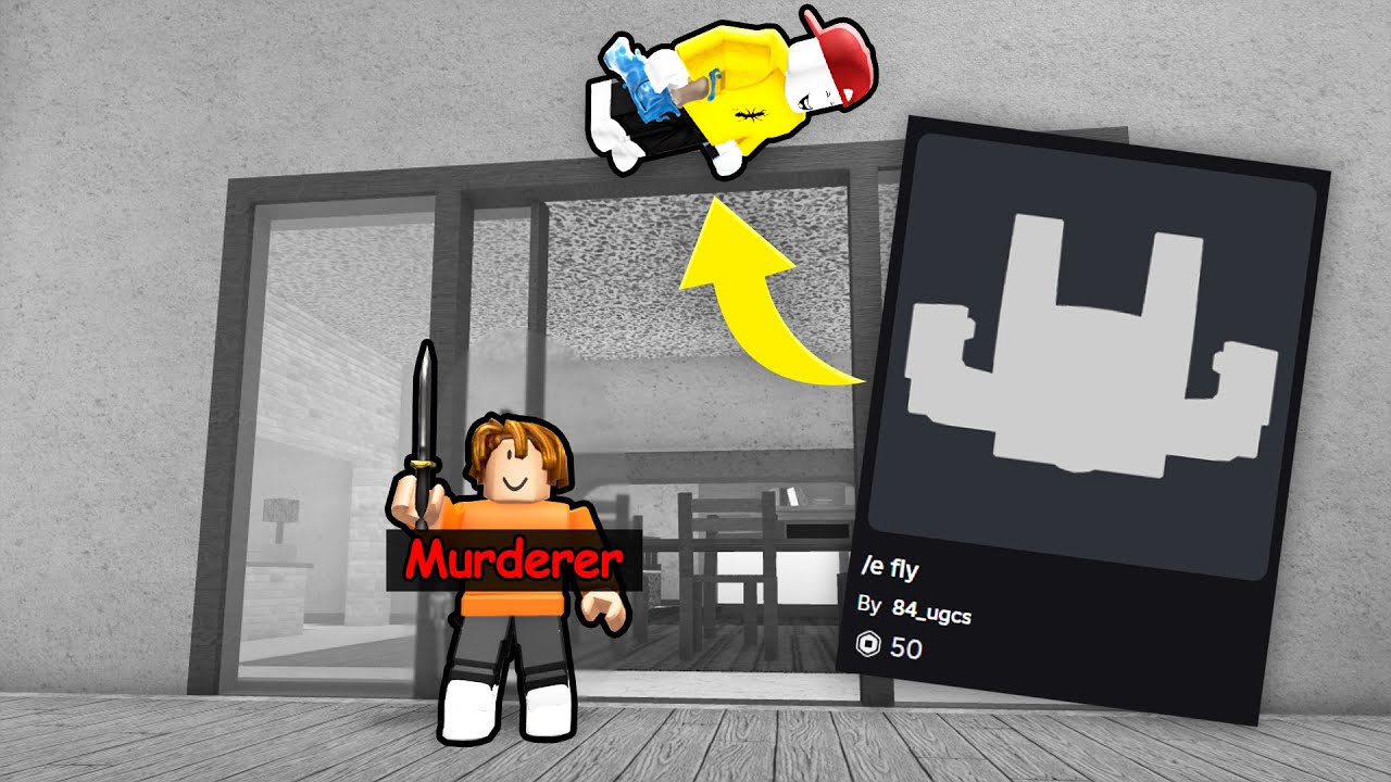 Trolling in MM2 with FLY EMOTE... (Roblox)