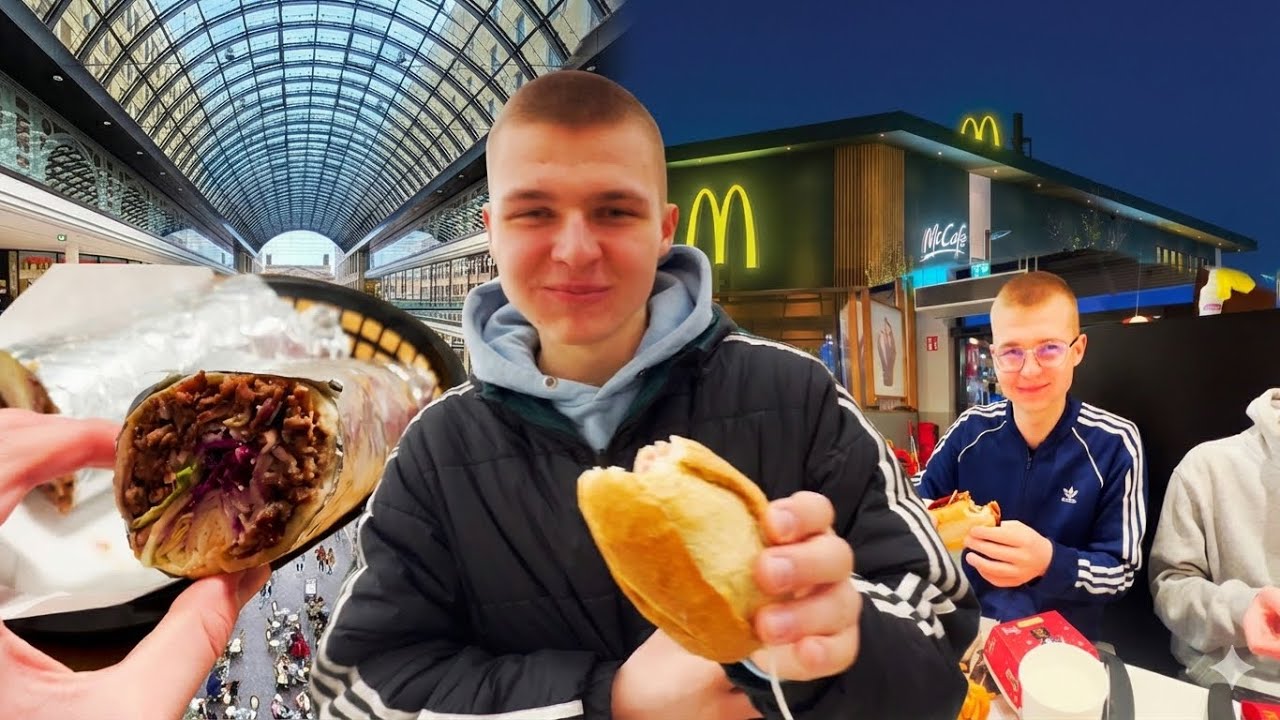 Trying McDonald’s in Germany | Eating raw pork and kebab | Going to the mall 