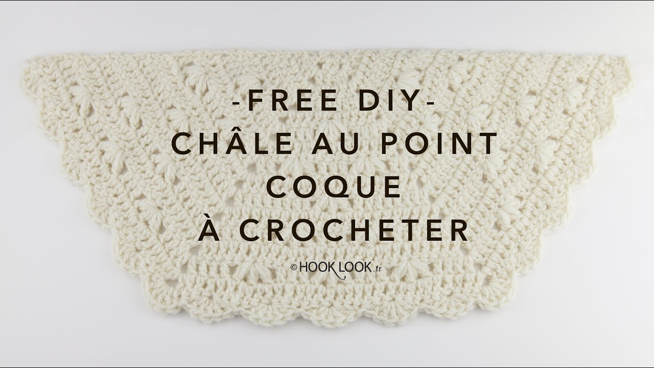Châle point coque au crochet