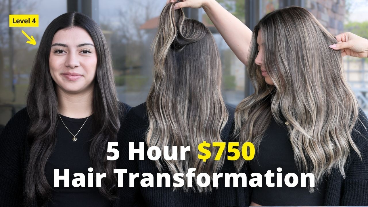 Blonde Highlights on Dark Hair: $750 Lived-in Foilayage Transformation in 5 Hours #foilayage