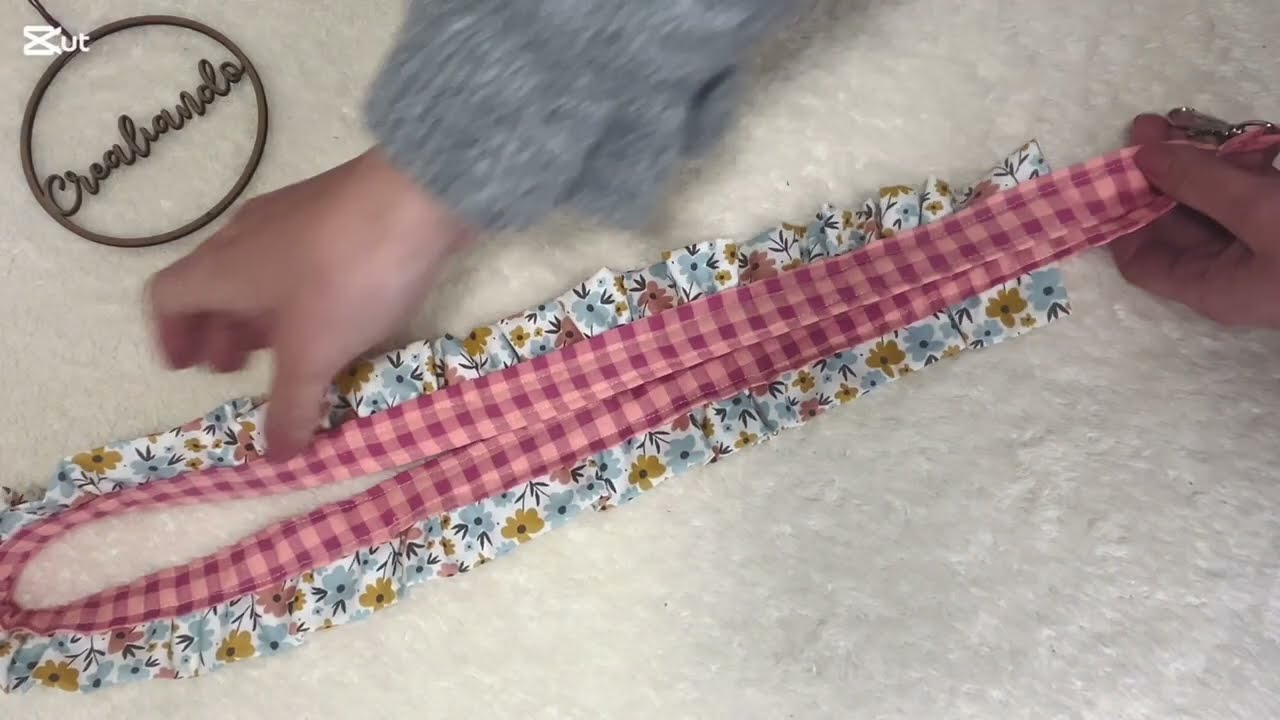 Tutorial cuelga móvil con volantes lanyard 