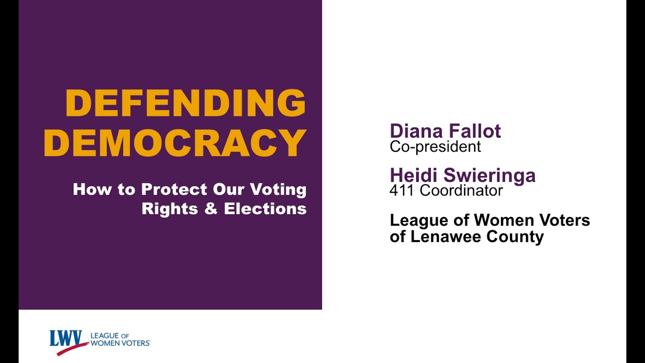 League of Women Voters presents at Lenawee Indivisible's March 2026 gathering