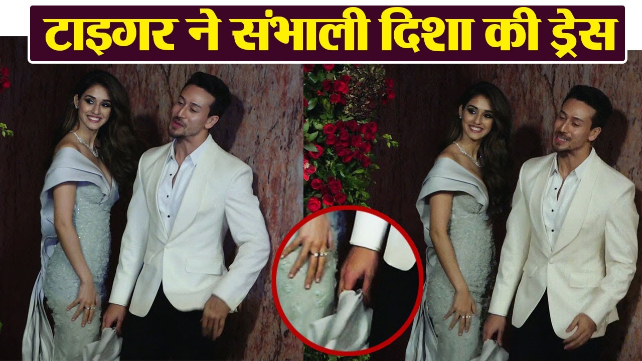 Deepika - Ranveer Reception: Tiger Shroff holds Disha Patani's dress; Watch Video | FilmiBeat