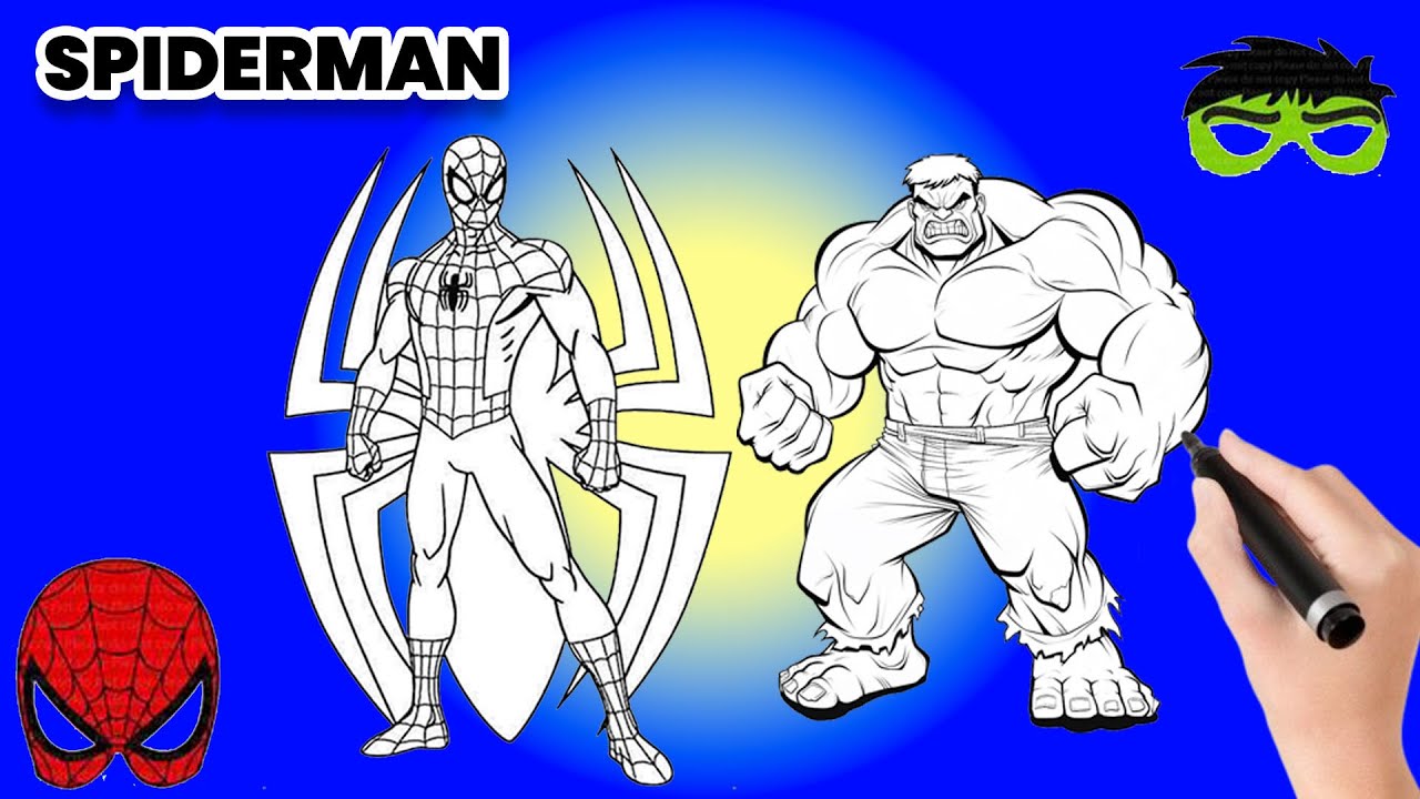 Dibuja a Spider-Man y Hulk | Cómo Dibujar Superhéroes de Marvel Paso a Paso | Zoonitoons para Niños