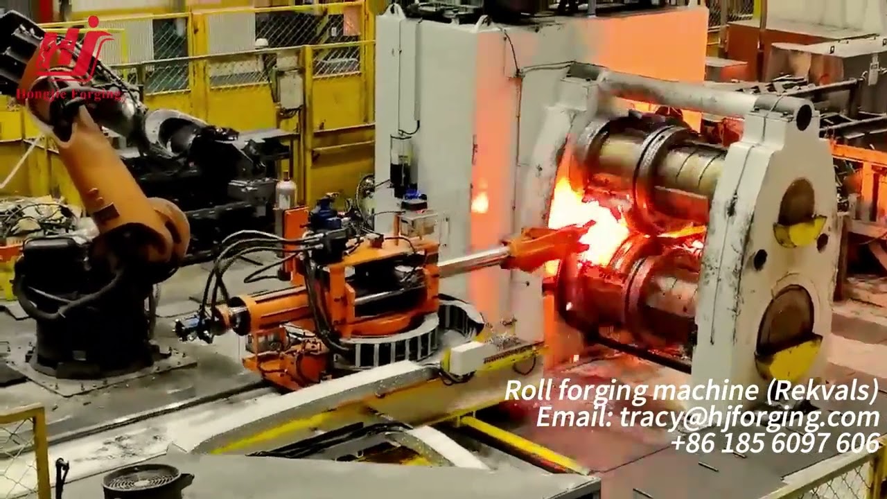ZGD-1000 fully automatic roll forging (rekvals) line working in Chinese factory.