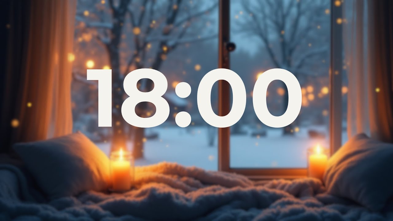 18 Minute Focus Timer (No Music, End Beep) ❄️ Snowy Ambience for Ideal Focus