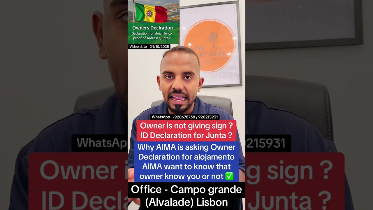 Owner is not giving sign ? ID Declaration for alojamento AIMA ? &reg;Live Portugal By Harry | Portugal