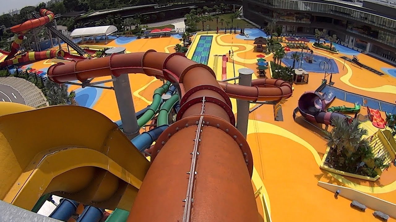 Red Vortex Water Slide at Wild Wild Wet Singapore