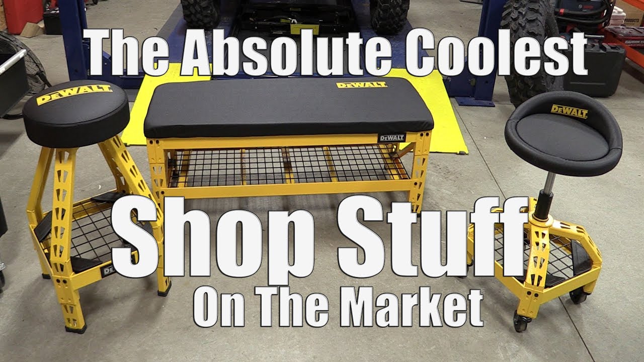 Awesome DEWALT Shop Swag | Garage Bench & Workshop Stool