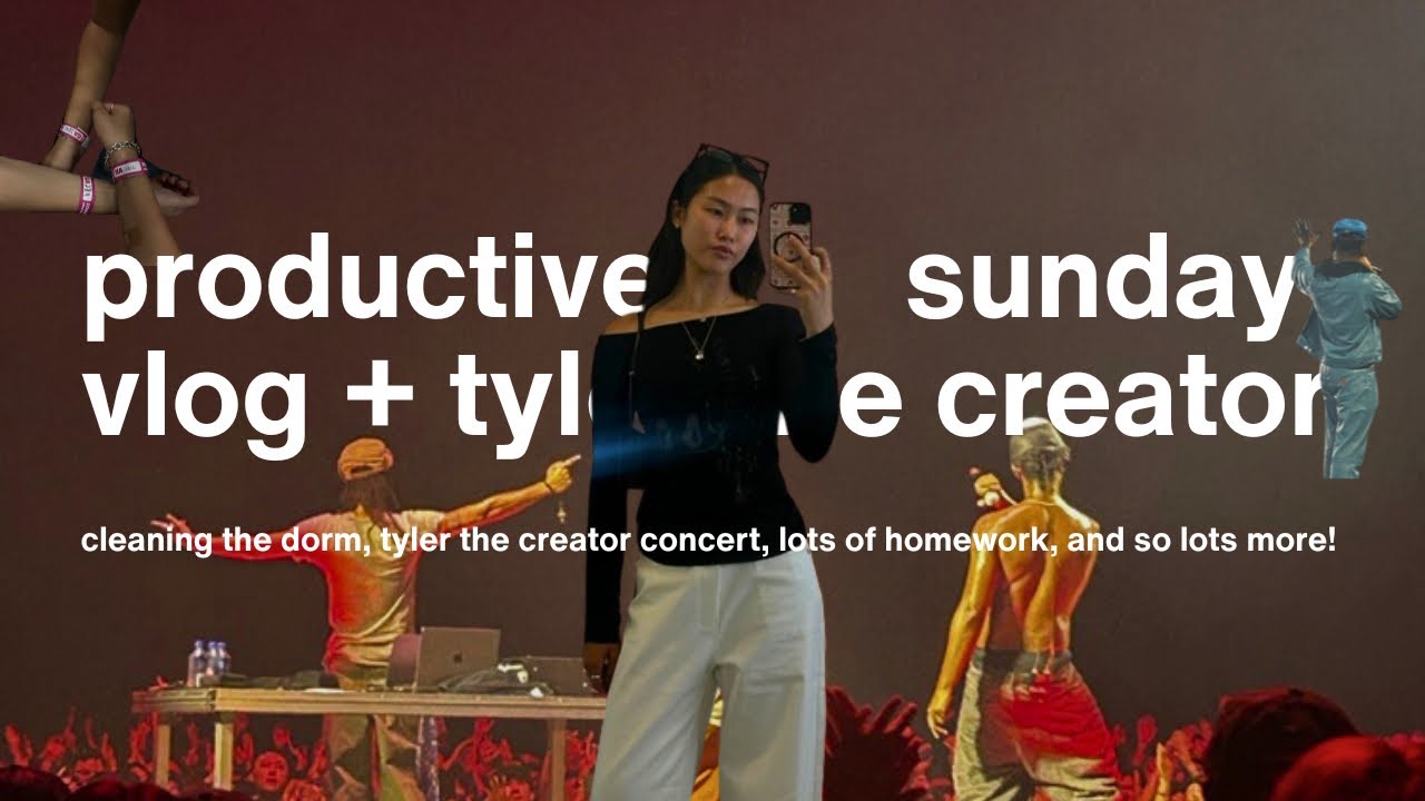 productive sunday vlog in seoul | tyler the creator concert, cleaning, homework, etc.