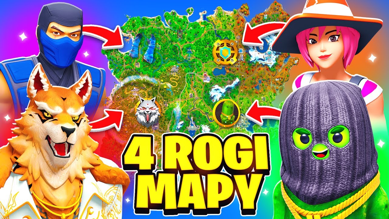 CZTERY MITYCZNE ROGI MAPY w FORTNITE SEZON 2
