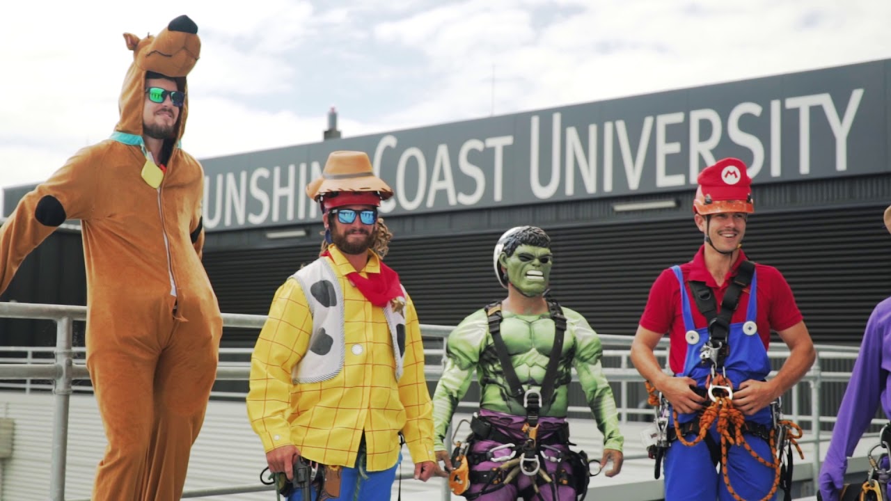 Abseilers Superheroes at Sunshine Coast University Children's Ward