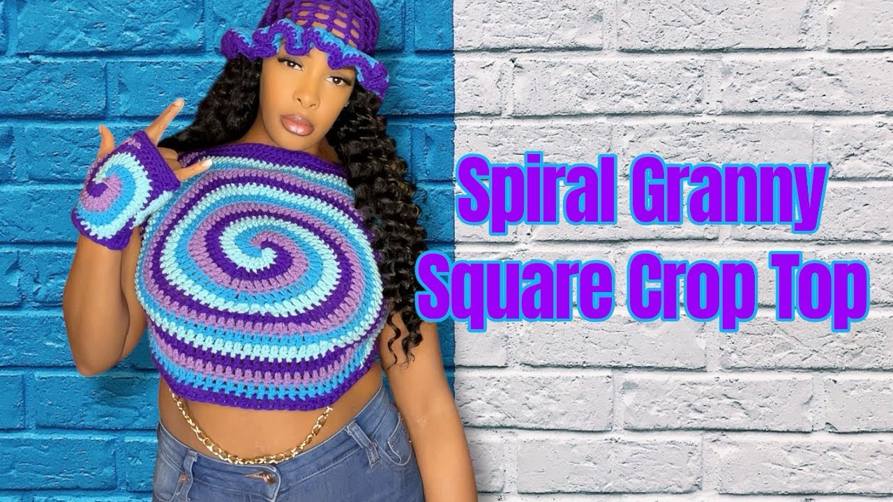 Spiral Granny Square Crop Top 💕✨Crochet Slay