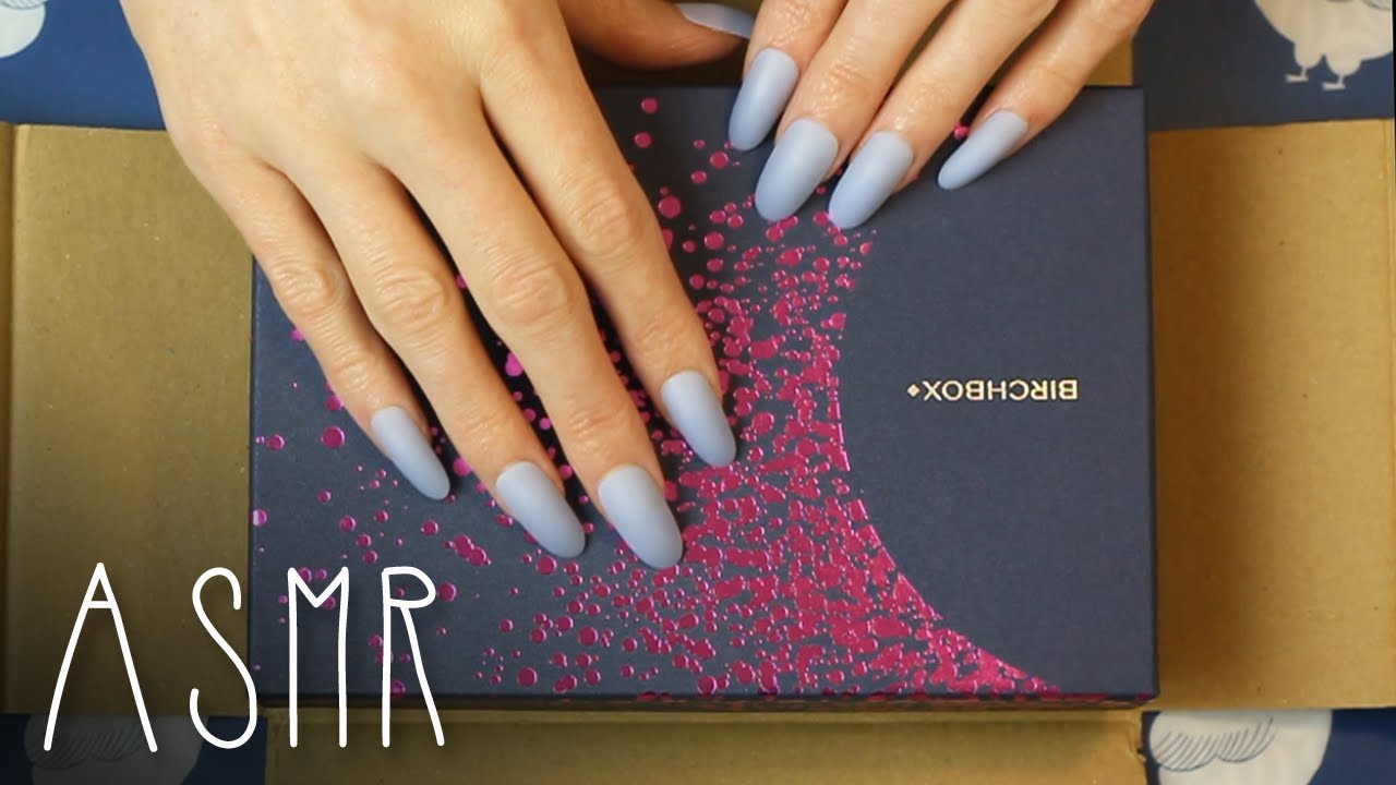 ASMR Birchbox unboxing (🎧 soft spoken, tapping & scratching)