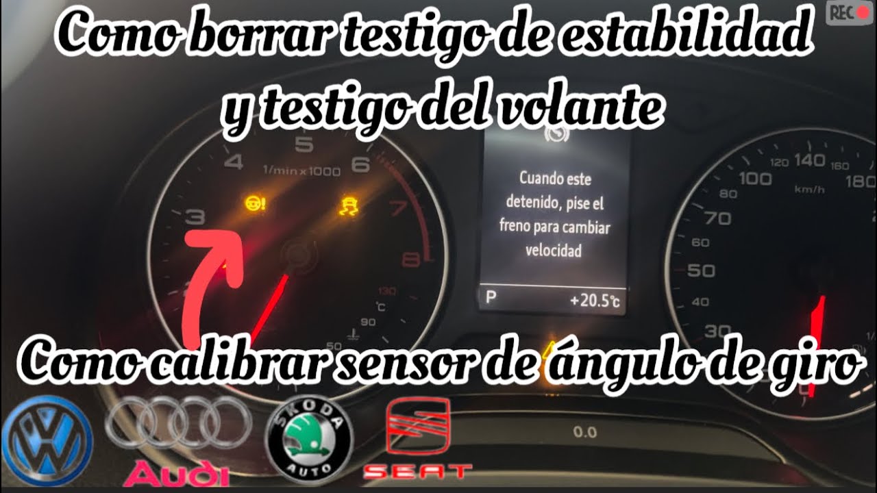 Cómo borrar testigo del volante y estabilidad (calibrar sensor de ángulo de giro) LÍNEA VW AUDI SEAT