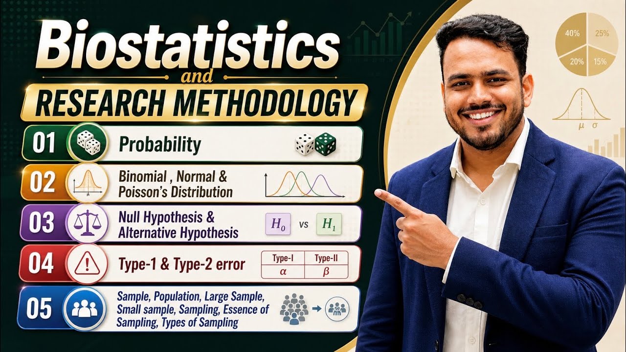Probability | Binomial Normal & Poisson distribution | Null Hypothesis | Type 1 error & Type 2 error