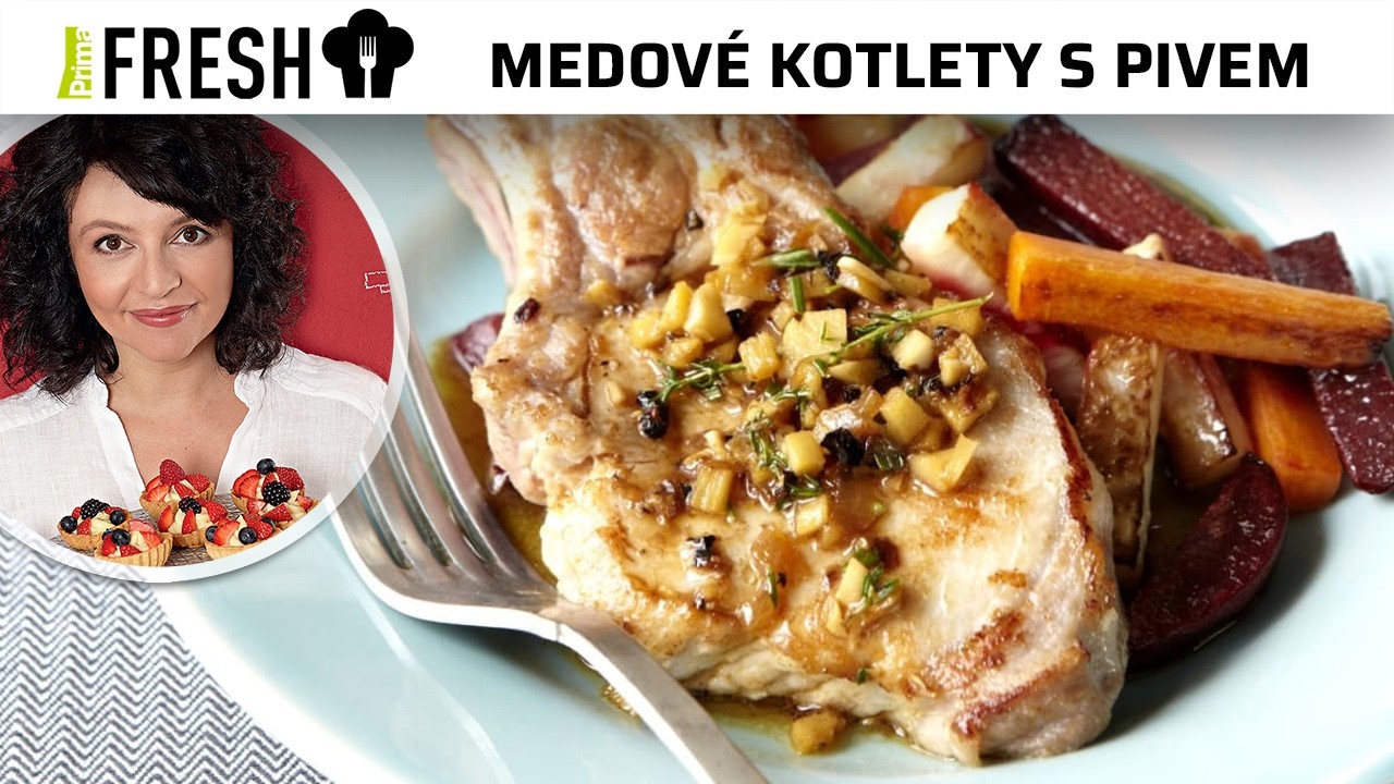 Medové kotlety s pivem a zeleninovými hranolky podle Karolíny Kamberské