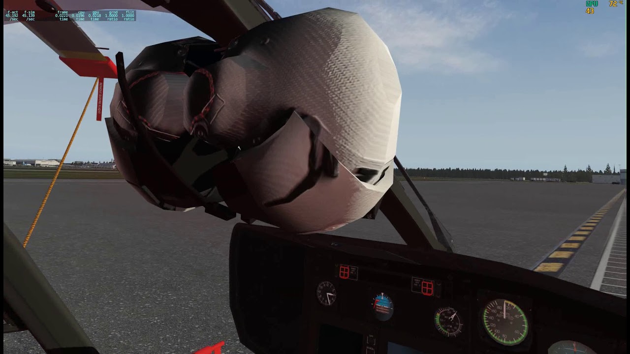 Xplane 11, Part 2: Track IR 5, what it looks like in the cockpit of the Eurocopter EC135 V5.