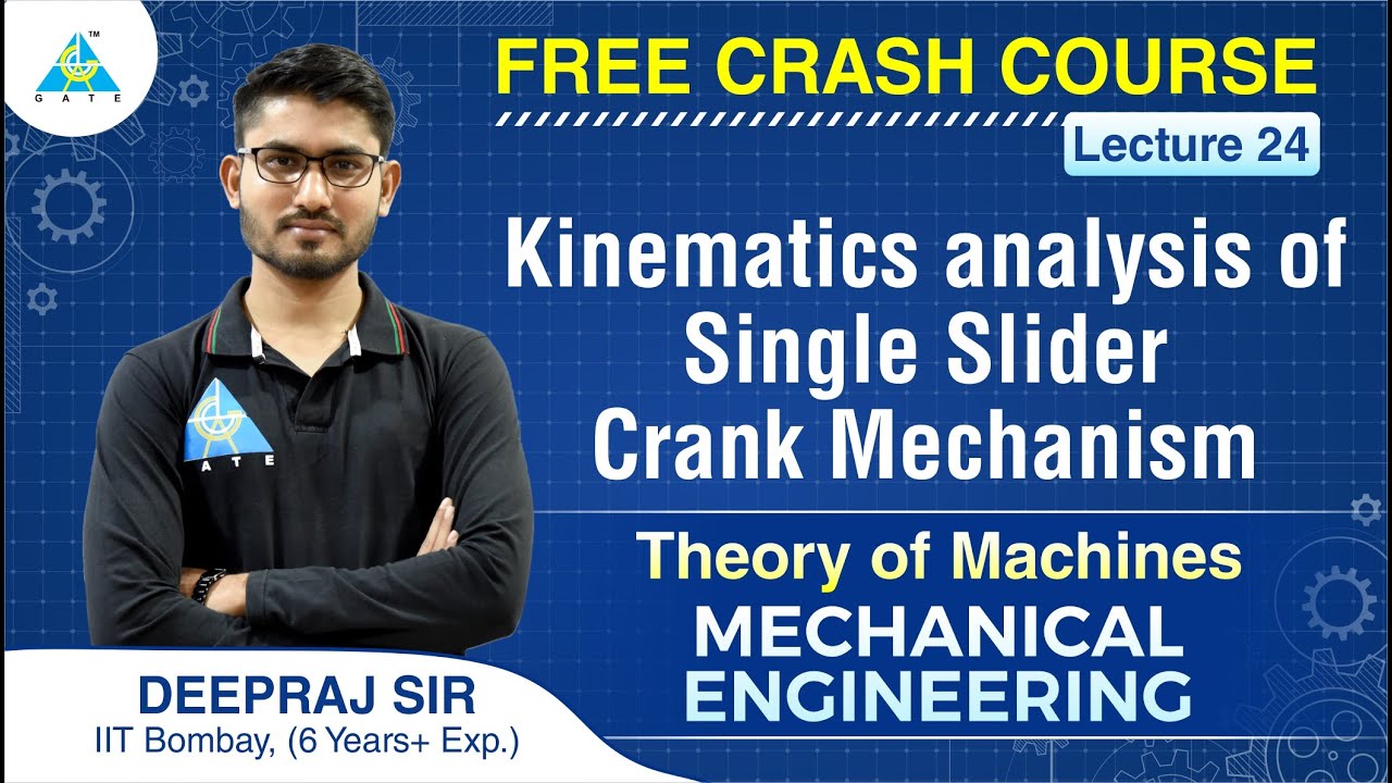 FREE CRASH COURSE | Lecture 24 | Kinematics analysis of single slider crank mechanism | TOM | ME