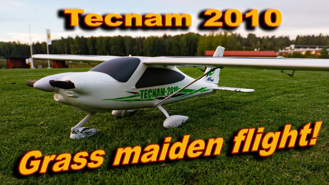 Arrows RC Tecnam 2010 Grass maiden flight!