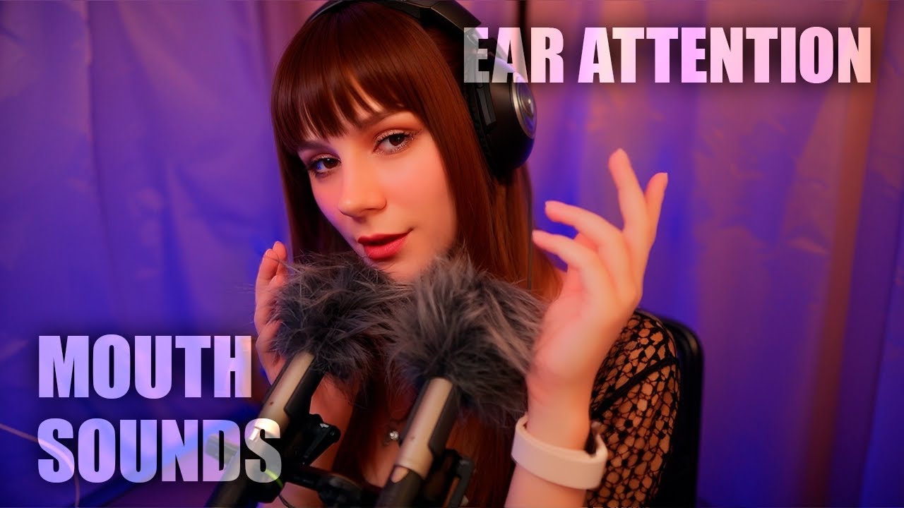 ASMR Gentle Fluffy Ear Attention 💎 Mouth Sounds, Tk Tk, Shhh It's Okay, Inaudible Whisper