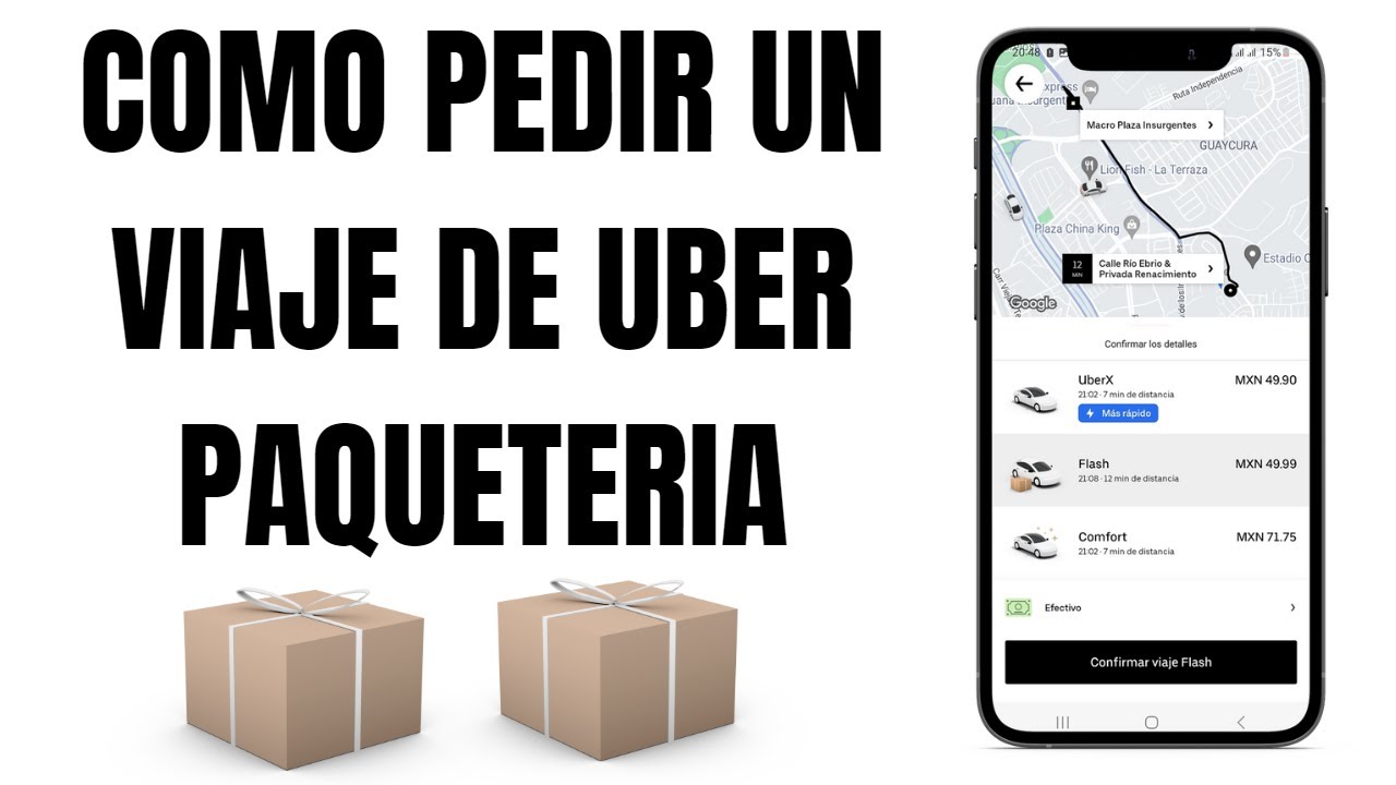 COMO PEDIR UN SERVICIO DE UBER PAQUETERIA
