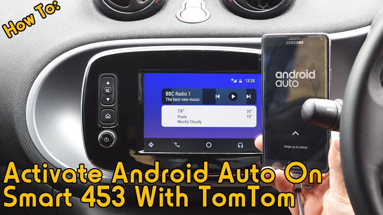 Как активировать Android Auto на медиасистеме TomTom Smart 453 с помощью DDT4ALL