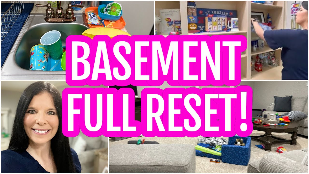 BASEMENT CLEAN UP | BASEMENT RESET | ROOM RESET #cleanwithme #cleanandorganize #roomrefresh #clean