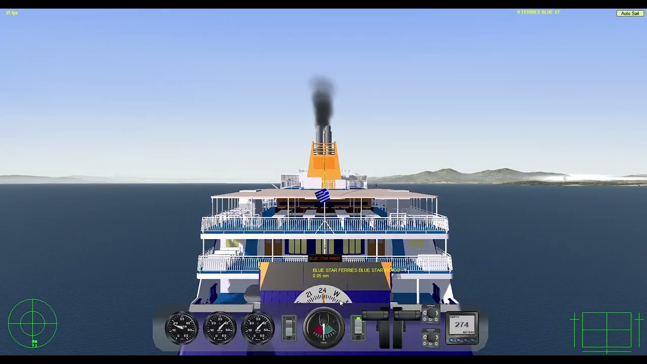 Vehicle Simulator | Blue Star Paros απόπλους από τον λιμένα Πειραιά.
